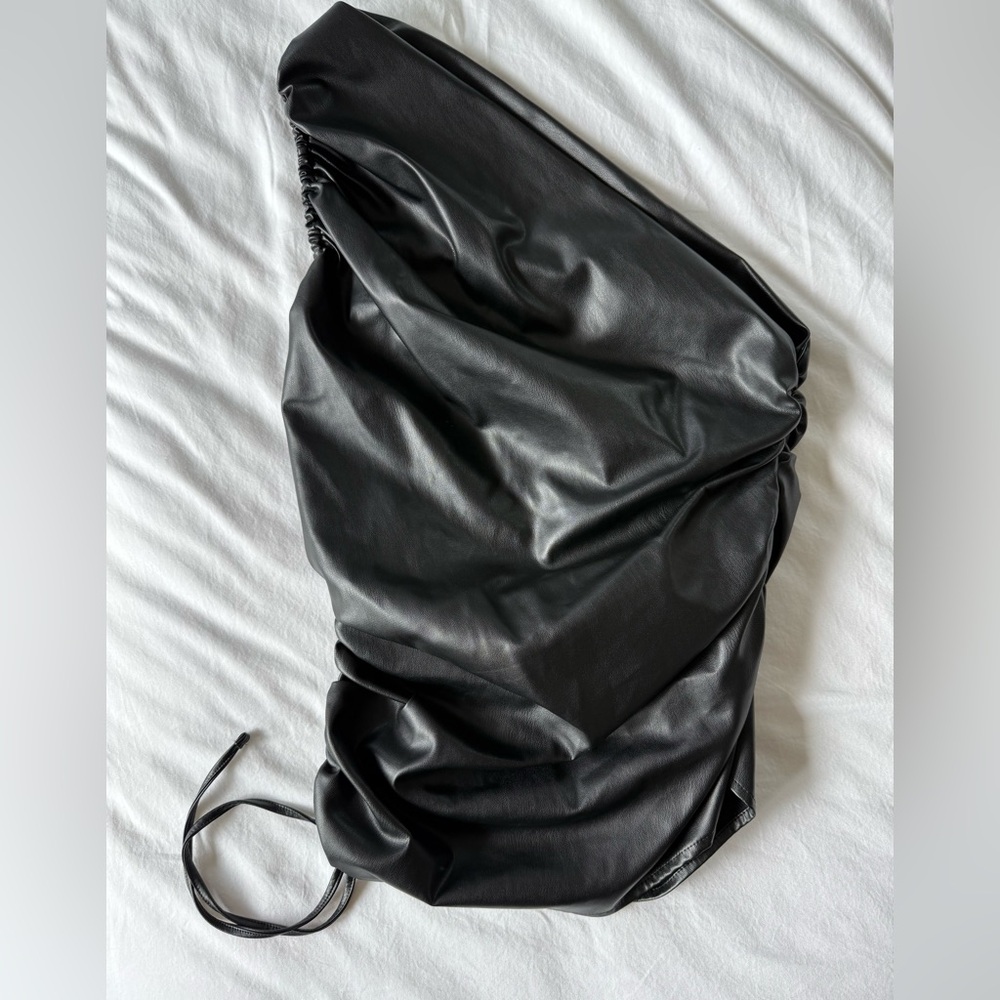 Zara Black Faux Leather Top